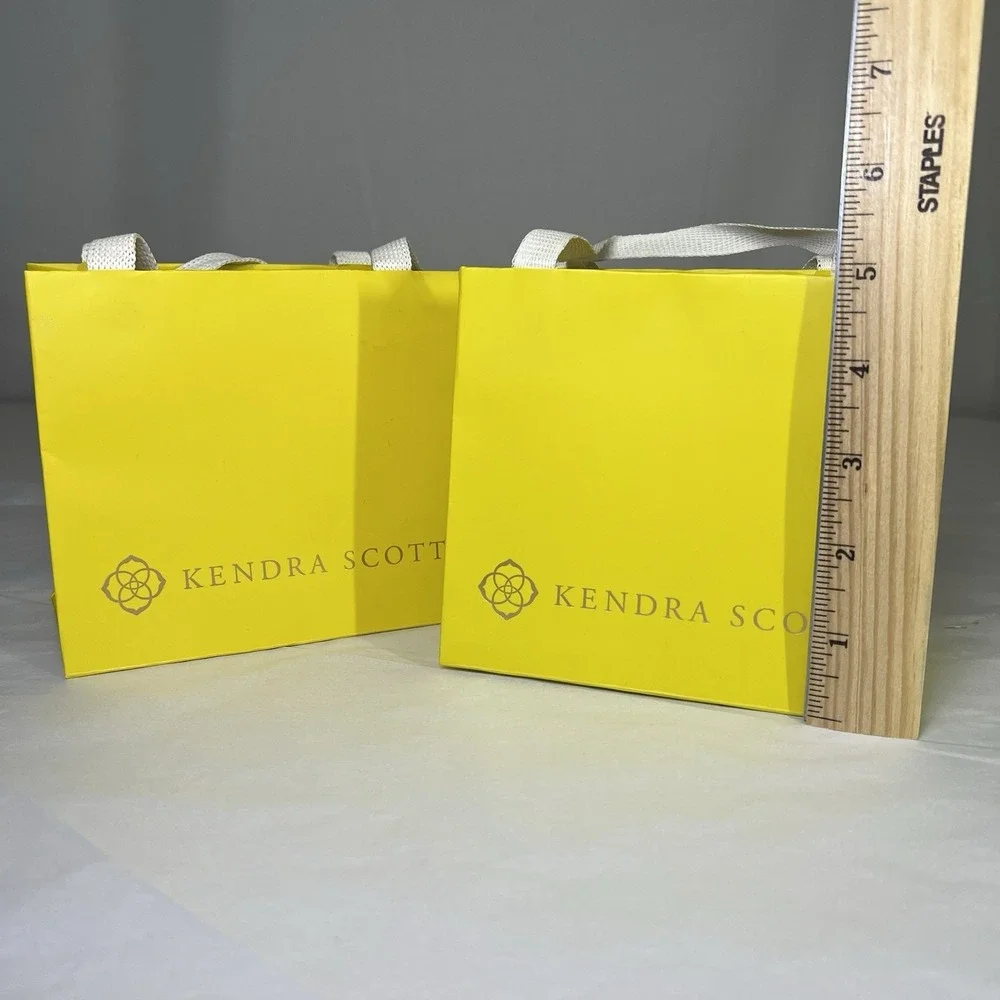 2 Small Kendra Scott‎ Shopping Gift Bag Yellow USED 6